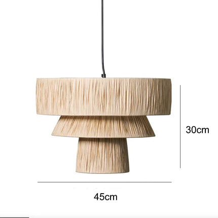 Lustre suspension rotin artisanal style japonais créatif — LZ4X9T