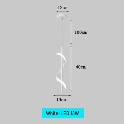 Suspension LED moderne avec câble spirale long — LZ4X9P2