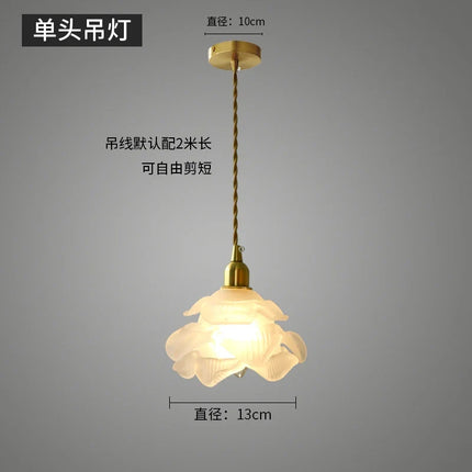 Suspension rétro en laiton et verre à pétales décoratives — LZ4X9J