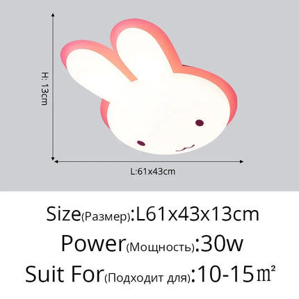 Plafonnier LED design nordique en forme de lapin pour intérieur — LZ4X9B2
