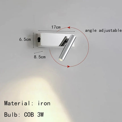 Applique murale chrome avec lecture et angle réglable — LZ4X9T2