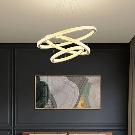 Lustre moderne en cristal avec anneau LED pour intérieur — LZ4X9P2