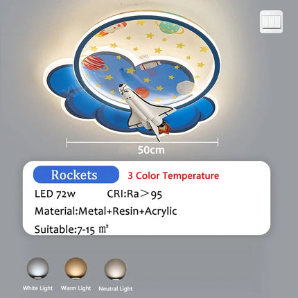 Lustre LED astronaute forme nuage avec variateur et télécommande — LZ7FQ2