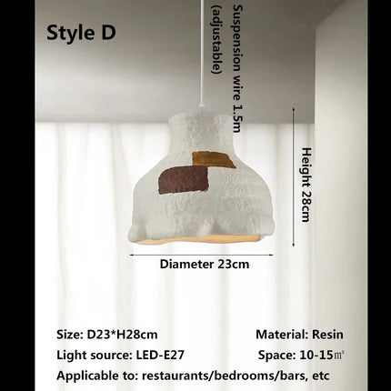 Lustre suspension nordique design wabi sabi pour éclairage décoratif café — LZ4G7X