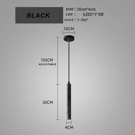 Lustre suspension design moderne en tube ciment pour intérieur — LZ4QJ7M