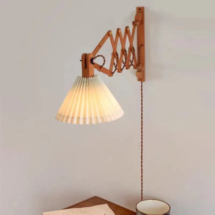Applique murale LED télescopique style japonais en bois pour salon et chambre — LZ4QX9