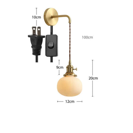Applique murale LED en céramique dorée avec fil ajustable — LZ4F9XQ