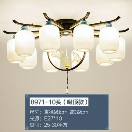 Lustre suspension rétro chinois pour éclairage chaleureux et élégant — LZ4P9X