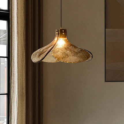 Lustre rétro en verre forme fleur pour ambiance élégante — LZ4X9P2
