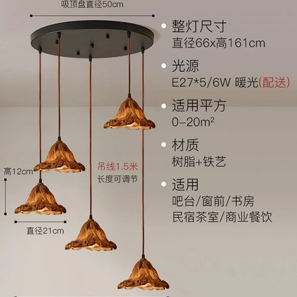 Suspension en résine style wabi-sabi zen vintage pour intérieur — LZ4X9T