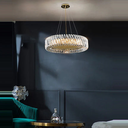 Lustre LED en verre cristal Art déco à intensité variable — LZ4P9XJ