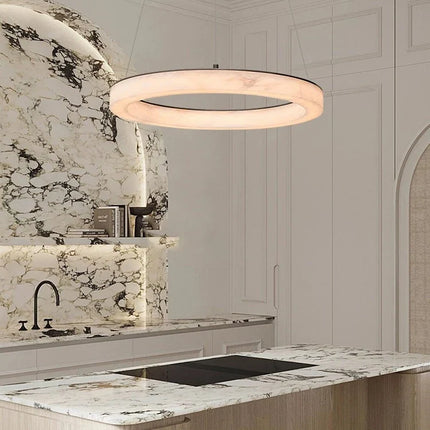 Suspension LED en marbre véritable
