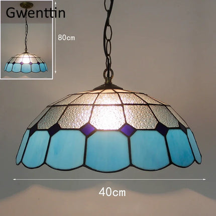 Suspension en verre teinté style Tiffany pour décoration intérieure — LZQ7M2