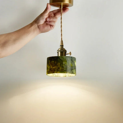 Suspension en jade naturel style rétro français pour intérieur élégant — LZ4X9P2Q