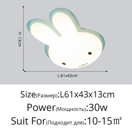 Plafonnier LED design nordique en forme de lapin pour intérieur — LZ4X9B2