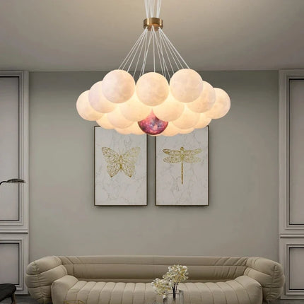 Lustre suspension boule en verre imprimé 3D planète lune — LZ4X9P
