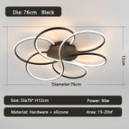 Noir D76cm / Lumière blanche chaude / CHINE