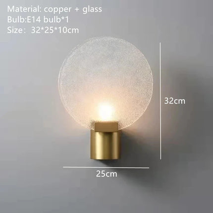 Applique murale en cuivre et verre au design minimaliste — LZ4X9P2