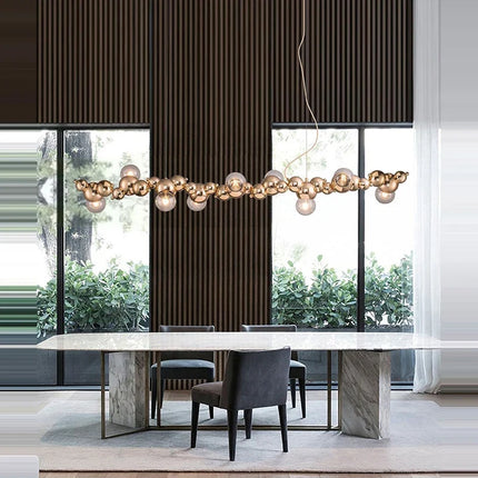 Lustre suspension nordique boule à bulles chromée — LZ4X9P