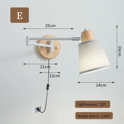 Applique murale rétractable pour lecture et étude moderne — LZ4X9T