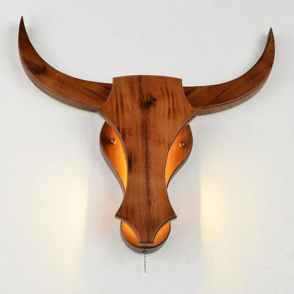 Applique murale LED en bois design animal vache vintage moderne — LZ4X9T2