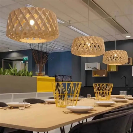 Suspension creuse en bois épissée pour décoration intérieure — LZ4X9T