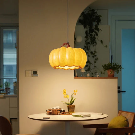 Lustre LED style japonais rétro Wabi Sabi en forme de citrouille pour restaurant — LZ4X9P