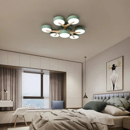 Lustre suspension en bois lumineux style nordique pour intérieur — LZ4X9T