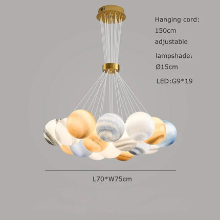 Lustre sphérique LED réglable en hauteur pour décoration intérieure — LZ4X9P