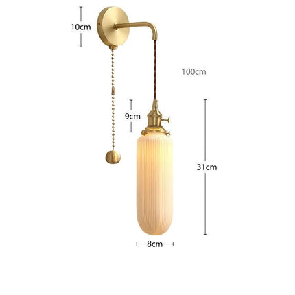 Applique murale LED en céramique dorée avec fil ajustable — LZ4F9XQ