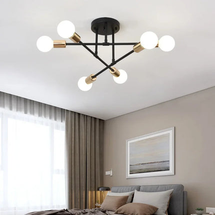 Plafonnier LED design Spoutnik semi-intégré style nordique pour salon — LZ4X9P2