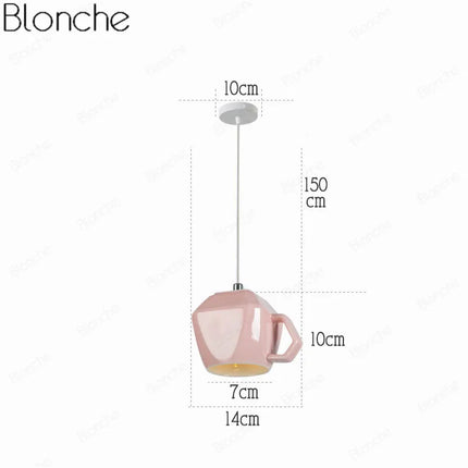 Suspension décorative en céramique avec motif tasse de thé et théière — LZ4P9XJ2
