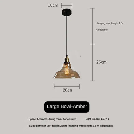 Suspension vintage en verre fumé pour loft et restaurant — LZ4X9P