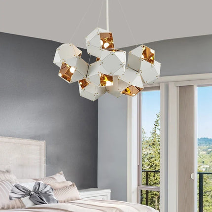 Suspension LED cube au style art déco universel — LZ4X9P