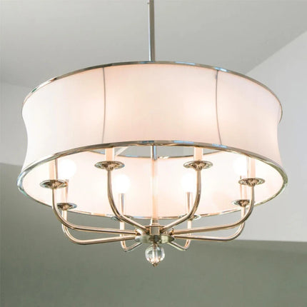 Lustre américain en cuivre avec abat-jour en tissu simple et créatif — LZ4X9M