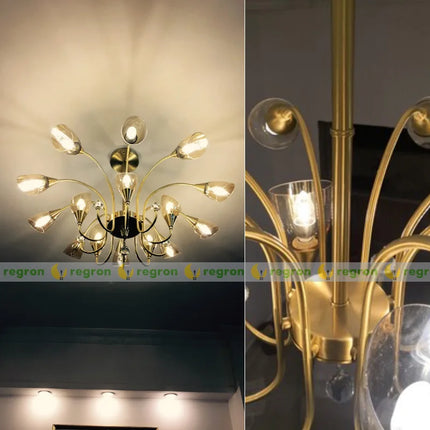 Lustre moderne en cristal et cuivre pour éclairage intérieur — LZ4X9M