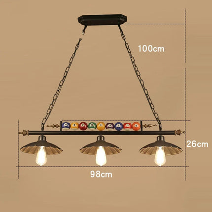 lustre vintage industriel en forme de boule de billard avec abat-jour en verre