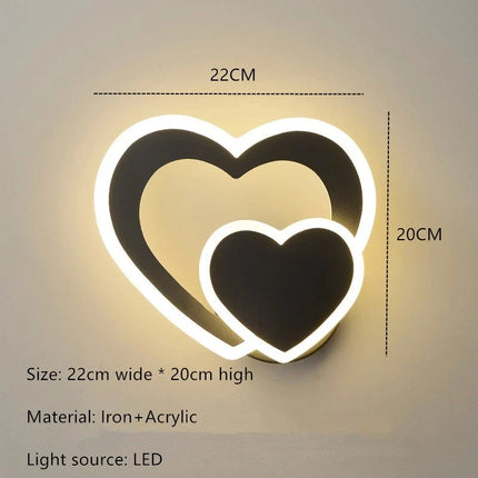 Applique LED en forme de coeur