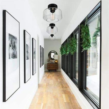 Plafonnier LED en verre style nordique pour décoration intérieure — LZ4X9T