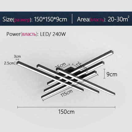 Plafonnier LED à bande longue design contemporain — LZ4X9M