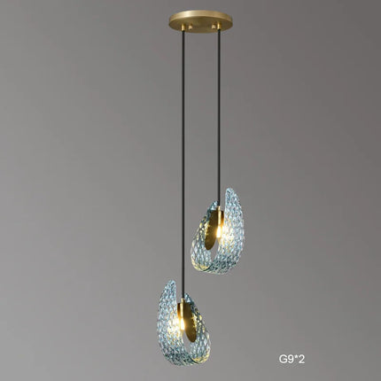 Suspension en verre décor floral moderne — LZ4X9P2