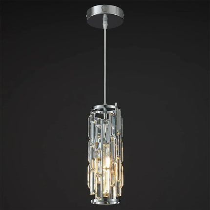 Suspension moderne à 3 lumières en cristal noir et chrome réglable — LZ4X9P