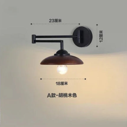 Applique murale japonaise en bois pliable style nordique rétro — LZ4X9P2