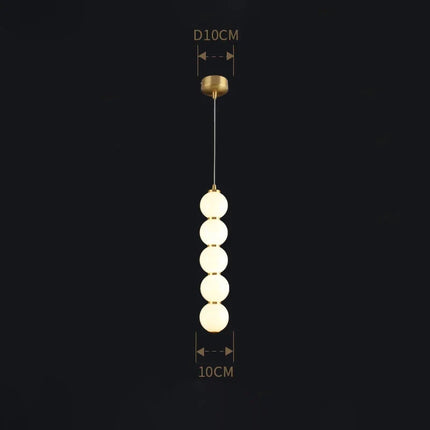 Suspension design à led boule verre or brillant
