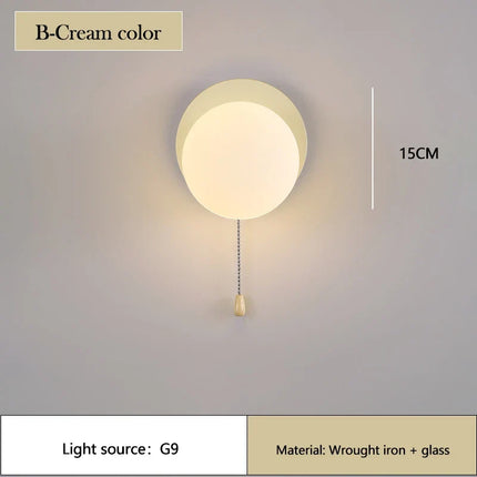 Applique murale LED moderne en verre avec interrupteur pour chambre d'enfant — LZ4X9T2