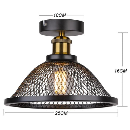 Suspension vintage en fer noir style cage pour LED E27 — LZ4P9XJ