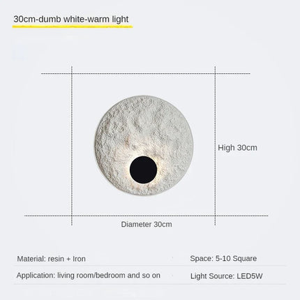 Applique murale lune moderne avec éclairage LED en résine décorative — LZ4P9XQ