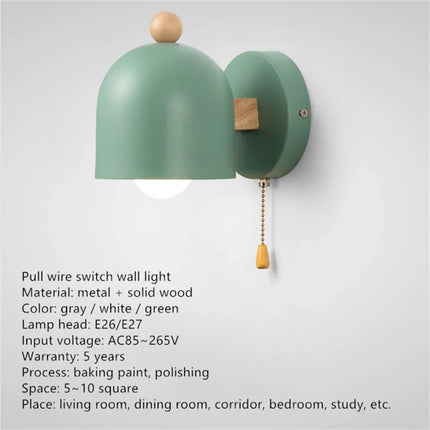 Applique murale LED macaron style nordique avec interrupteur intégré — LZ4X9JQ