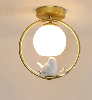Plafonnier nordique créatif à motif oiseau pour balcon — LZ4X9T2