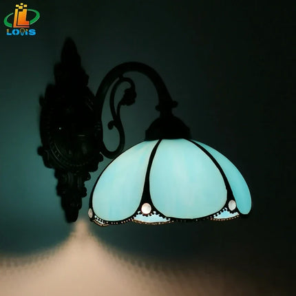 Applique murale en verre courbé style méditerranéen pour intérieur chaleureux — LZ4X9P2